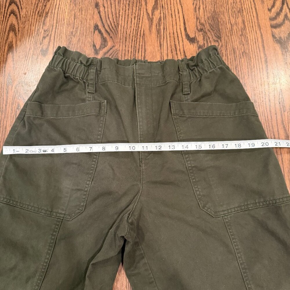LOFT Green Cotton Utility Pants Crop Ankle Size 12 - Picture 7 of 12